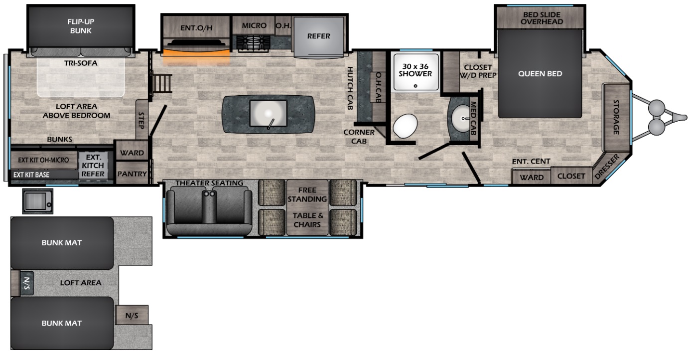 2021 CROSSROADS HAMPTON 364MBL, , floor-plans-day image number 0